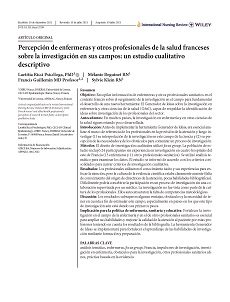 Percepción de enfermeras y otros profesionales de la salud franceses sobre la investigación en sus campos: un estudio cualitativo descriptivo