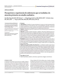 Percepciones y experiencias de enfermeras que se trasladan a la atención primaria: un estudio cualitativo