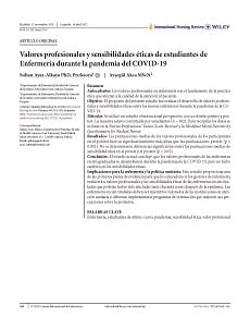 Valores profesionales y sensibilidades éticas de estudiantes de Enfermería durante la pandemia del COVID-19