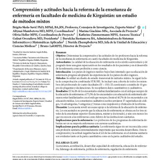 Comprensión y actitudes hacia la reforma de la enseñanza de enfermería en facultades de medicina de Kirguistán: un estudio de métodos mixtos
