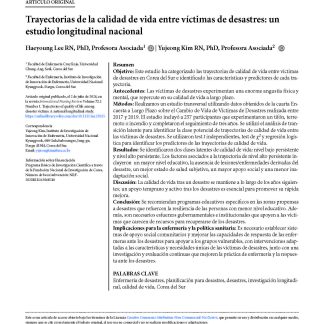 Trayectorias de la calidad de vida entre víctimas de desastres: un estudio longitudinal nacional