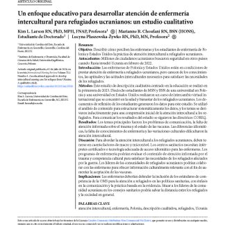 Un enfoque educativo para desarrollar atención de enfermería intercultural para refugiados ucranianos: un estudio cualitativo