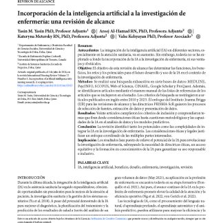 Incorporación de la inteligencia artificial a la investigación de enfermería: una revisión de alcance