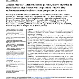 Asociaciones entre la ratio enfermera-paciente, el nivel educativo de las enfermeras y los resultados de los pacientes sensibles a las enfermeras: un estudio observacional prospectivo de 12 meses