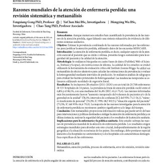 Razones mundiales de la atención de enfermería perdida: una revisión sistemática y metaanálisis