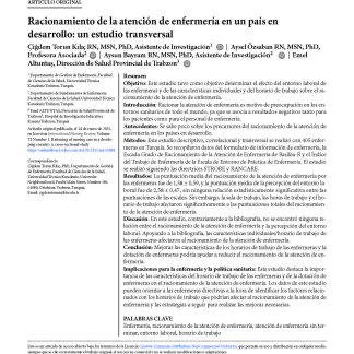 Racionamiento de la atención de enfermería en un país en desarrollo: un estudio transversal