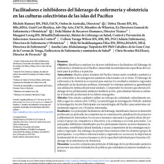 Facilitadores e inhibidores del liderazgo de enfermería y obstetricia en las culturas colectivistas de las islas del Pacífico