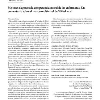 Mejorar el apoyo a la competencia moral de las enfermeras: Un comentario sobre el marco multinivel de Wiisak et al