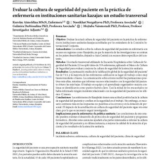 Evaluar la cultura de seguridad del paciente en la práctica de enfermería en instituciones sanitarias kazajas: un estudio transversal