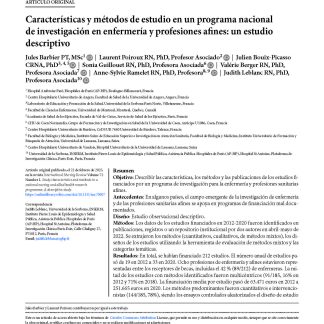 Características y métodos de estudio en un programa nacional de investigación en enfermería y profesiones afines: un estudio descriptivo