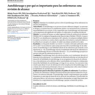 Autoliderazgo y por qué es importante para las enfermeras: una revisión de alcance