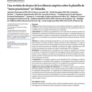 Una revisión de alcance de la evidencia empírica sobre la plantilla de “nurse practicioner” en Tailandia