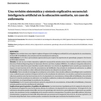 Una revisión sistemática y síntesis explicativa secuencial: inteligencia artificial en la educación sanitaria, un caso de enfermería