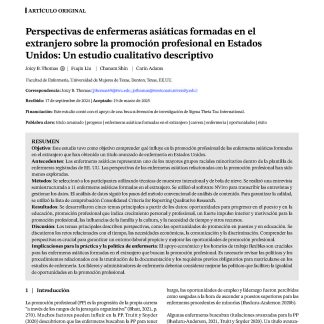 Perspectivas de enfermeras asiáticas formadas en el extranjero sobre la promoción profesional en Estados Unidos: Un estudio cualitativo descriptivo