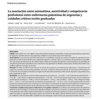 La asociación entre autoestima, asertividad y competencia profesional entre enfermeras palestinas de urgencias y cuidados críticos recién graduadas