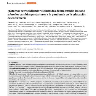 ¿Estamos retrocediendo? Resultados de un estudio italiano sobre los cambios posteriores a la pandemia en la educación de enfermería