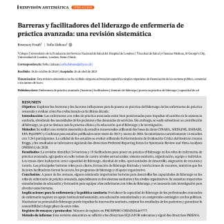 Barreras y facilitadores del liderazgo de enfermería de práctica avanzada: una revisión sistemática