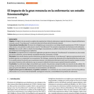 El impacto de la gran renuncia en la enfermería: un estudio fenomenológico