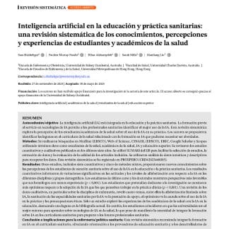 Inteligencia artificial en la educación y práctica sanitarias: una revisión sistemática de los conocimientos, percepciones y experiencias de estudiantes y académicos de la salud